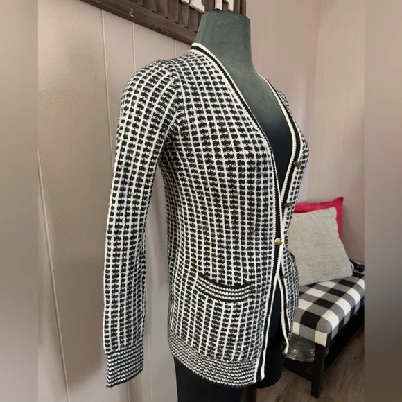 J. Crew • 100% Merino Wool Gold Button Cardigan Sweater - Picture 4 of 11